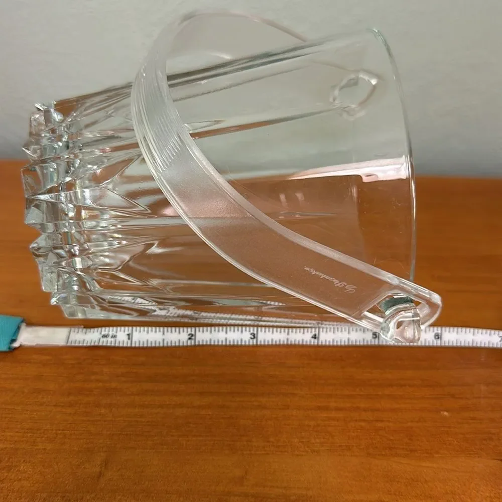 Glass Ice Bucket with Plastic Removable Handle